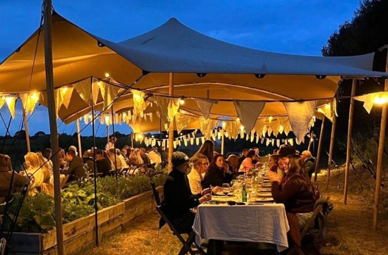 Pop-up Restaurant DYO: tafels omringd door Friese akkerland onder open hemel