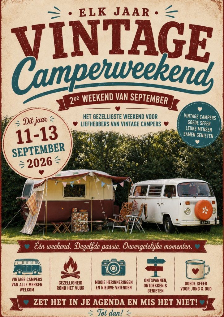 Vintage Kampeerweekend 11-13 september 2026 in Workum